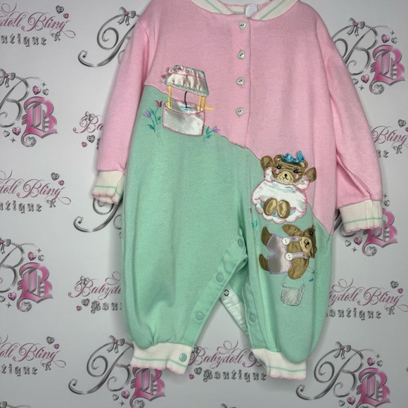 Joggles jumper 18MOS vintage heart buttons pastel teddy bears waterwell cute - Picture 4 of 11